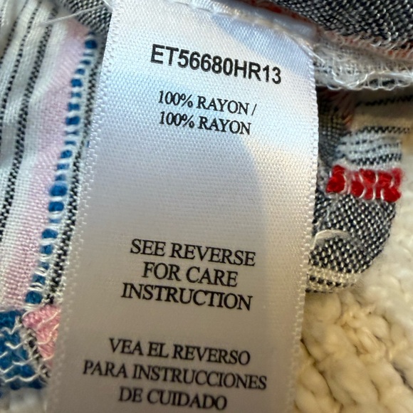 En Creme Textured Multicolor Striped Shirt Retro Style Size Large - Picture 6 of 6